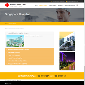 Hospital listing page